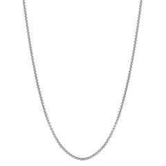 14K White Gold 1.8mm Lite Round Box 18 Chain with Lobster Lock