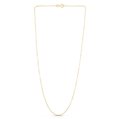 14K Yellow Gold 1.1mm Diamond Cut Cable 16 Chain with Spring Ring