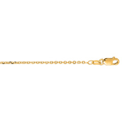 14K Yellow Gold 1.3mm Diamond Cut Cable 18 Chain with Lobster Lock