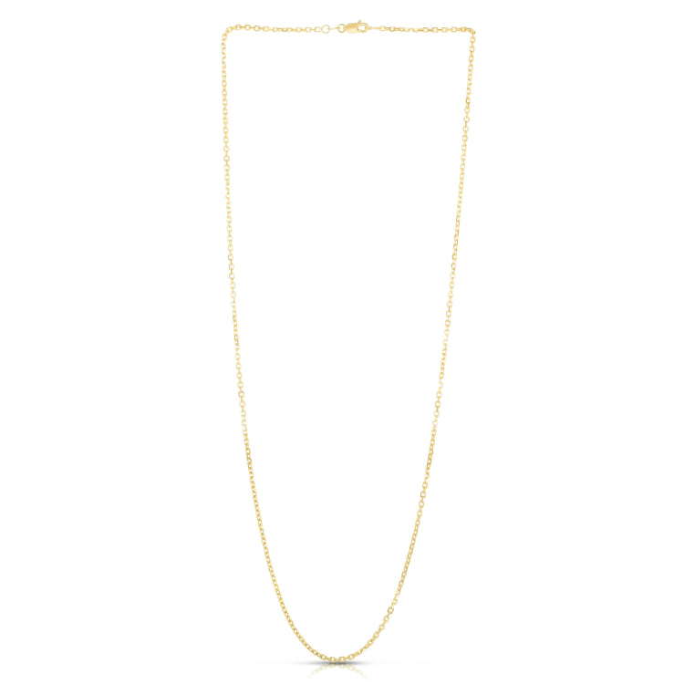 14K Yellow Gold 1.9mm Diamond Cut Cable 20 Chain with Lobster Lock