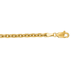 14K Yellow Gold 3.7mm Diamond Cut Cable 22 Chain with Lobster Lock