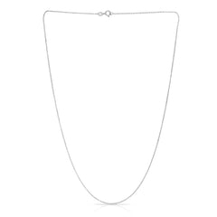 14K White Gold 1.1mm Diamond Cut Cable 24 Chain with Spring Ring