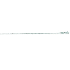 14K White Gold 1.5mm Diamond Cut Cable 20 Chain with Lobster Lock