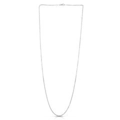 14K White Gold 1.9mm Diamond Cut Cable 24 Chain with Lobster Lock