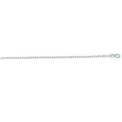 14K White Gold 2.3mm Diamond Cut Cable 22 Chain with Lobster Lock