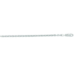 14K White Gold 3.1mm Diamond Cut Cable 22 Chain with Lobster Lock