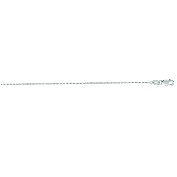 14K White Gold 1.1mm Diamond Cut Cable 16 Chain with Lobster Lock