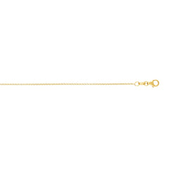 14K Yellow Gold 1.1mm Round Cable 18 Chain with Lobster Lock