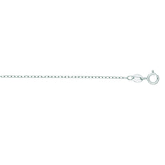 14K White Gold 1.2mm Open Cable 20 Chain with Spring Ring Clasp