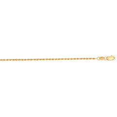 14K Yellow Gold 24 1.4mm Diamond Cut Royal Rope Chain with Lobster Lock
