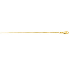 14K Yellow Gold 1.2mm Oval Cable 16 Chain with Lobster Lock