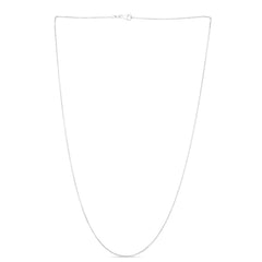 14K White Gold 1.2mm Oval Cable 20 Chain with Lobster Lock