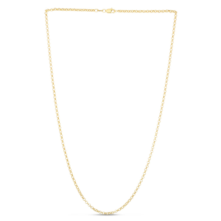 14K Yellow Gold 2.5mm Lite Rolo 22 Chain with Lobster Lock