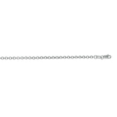 14K White Gold 2.5mm Lite Rolo 22 Chain with Lobster Lock