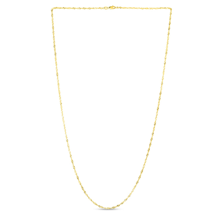 14K Yellow Gold 1.3mm Singapore 18 Chain with Lobster Lock