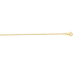 14K Yellow Gold 1.1mm Singapore 16 Chain with Spring Ring Clasp