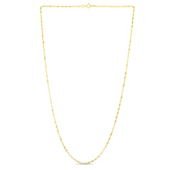 14K Yellow Gold 1.3mm Singapore 20 Chain with Spring Ring Clasp