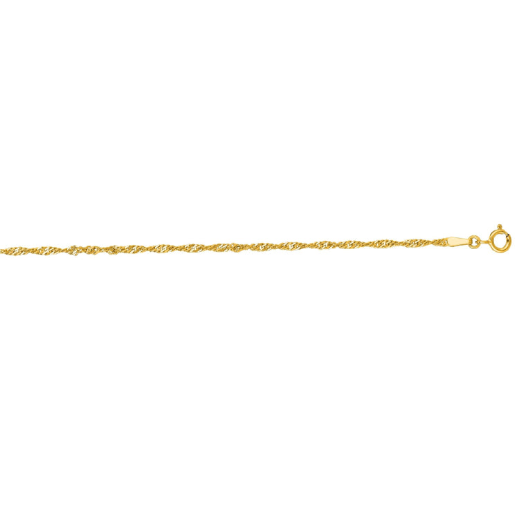 14K Yellow Gold 1.8mm Singapore 16 Chain with Spring Ring Clasp