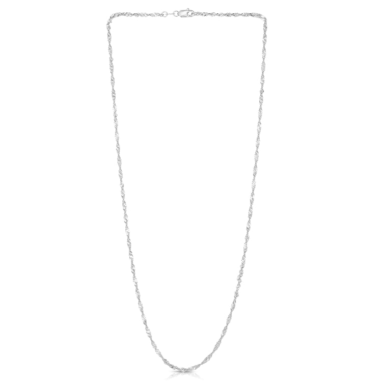 14K White Gold 1.8mm Singapore 20 Chain with Lobster Lock