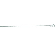 14K White Gold 1.1mm Singapore 20 Chain with Spring Ring Clasp