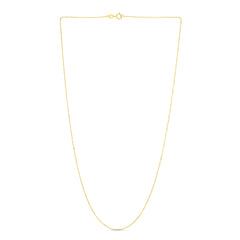 14K Yellow Gold 0.9mm Diamond Cut Bead 16 Chain with Spring Ring Clasp