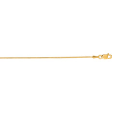 14K Yellow Gold 0.9mm Round Snake 18 Chain with Lobster Lock