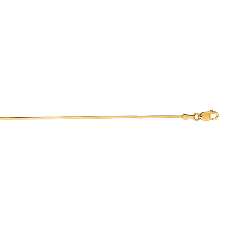 14K Yellow Gold 0.85mm Octagonal Snake 16 Chain with Lobster Lock