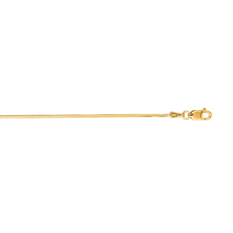 14K Yellow Gold 0.98mm Octagonal Snake 16 Chain with Lobster Lock