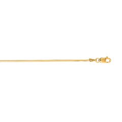 14K Yellow Gold 0.98mm Octagonal Snake 18 Chain with Lobster Lock