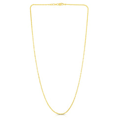 14K Yellow Gold 1.5mm Sparkle 10 Chain Anklet with Lobster Lock