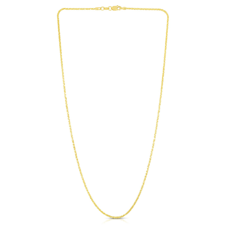 14K Yellow Gold 1.5mm Sparkle 18 Chain with Lobster Lock