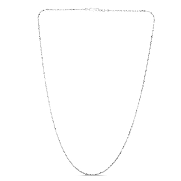 14K White Gold 1.5mm Sparkle 20 Chain with Lobster Lock