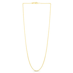 14K Yellow Gold 1mm Round Wheat 16 Chain with Lobster Lock