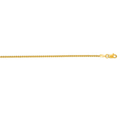 14K Yellow Gold 1.5mm Round Wheat 24 Chain with Lobster Lock