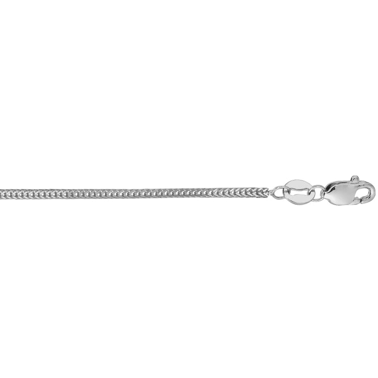 14K White Gold 1mm Foxtail 18 Chain with Lobster Lock