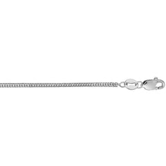 14K White Gold 1mm Foxtail 18 Chain with Lobster Lock