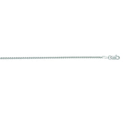 14K White Gold 1.5mm Round Wheat 30 Chain with Lobster Lock