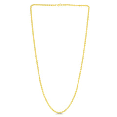 14K Yellow Gold 2.8mm Lite Round Wheat 22 Chain with Lobster Lock