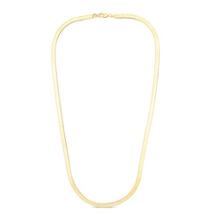14K Yellow Gold 20 4mm Imperial Herringbone Chain with Lobster Lock