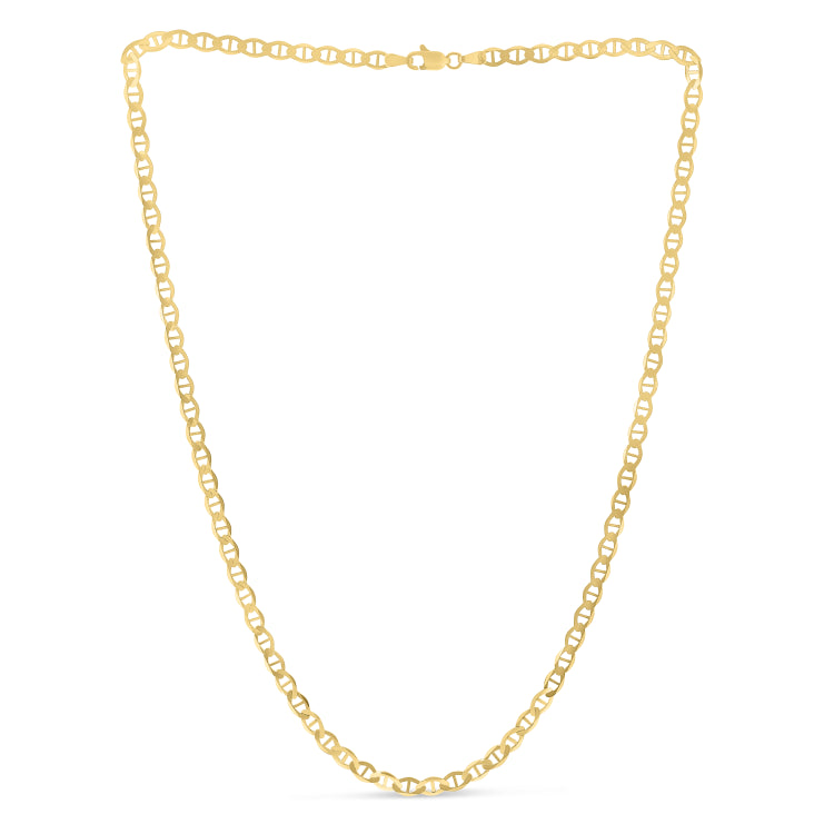 14K Yellow Gold 4.5mm Mariner 8 Chain Bracelet with Lobster Lock