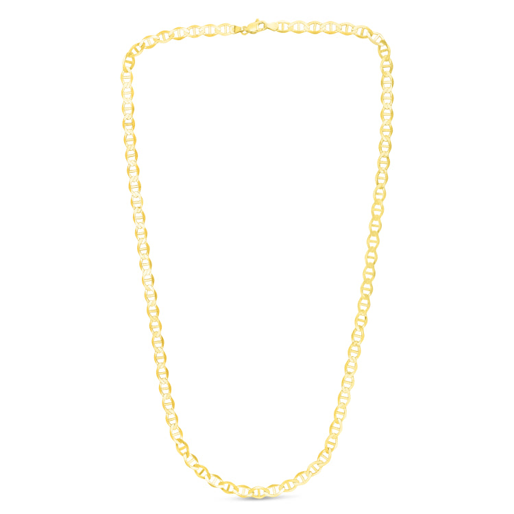 14K Yellow Gold 5.5mm Mariner 22 Chain with Lobster Lock