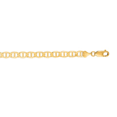 14K Yellow Gold 6.3mm Mariner 24 Chain with Lobster Lock