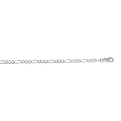 14K White Gold 3mm Figaro 20 Chain with Lobster Lock