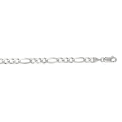 14K White Gold 4.6mm Figaro 18 Chain with Lobster Lock