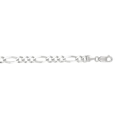 14K White Gold 6mm Figaro 20 Chain with Lobster Lock
