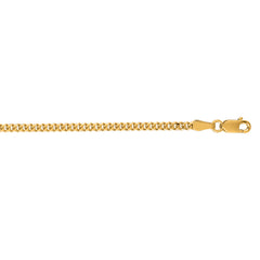 14K Yellow Gold 2.2mm Gourmette 22 Chain with Lobster Lock