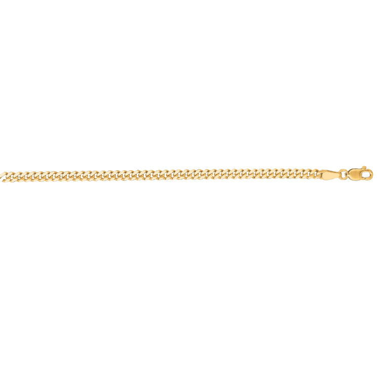 14K Yellow Gold 2.8mm Gourmette 24 Chain with Lobster Lock