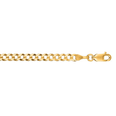 14K Yellow Gold 3.2mm Comfort Curb 18 Chain with Lobster Lock