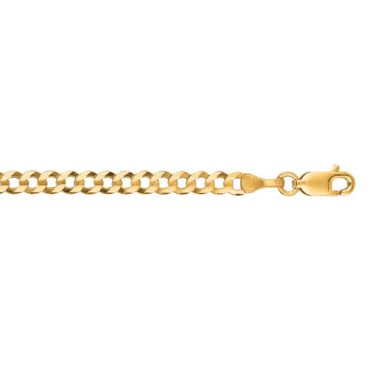 14K Yellow Gold 3.6mm Comfort Curb 18 Chain with Lobster Lock