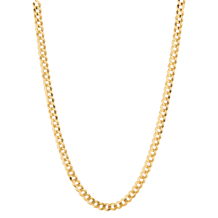 14K Yellow Gold 4.7mm Comfort Curb 24 Chain with Lobster Lock